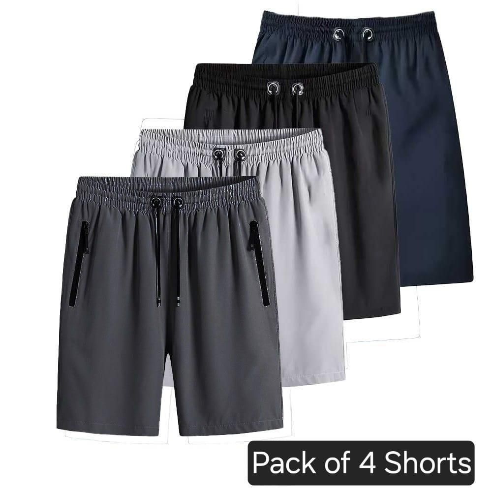 Combo of 4 Men’s Stretchable Cotton Shorts – Comfortable Casual Wear