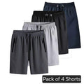 Combo of 4 Men’s Stretchable Cotton Shorts – Comfortable Casual Wear