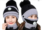Women's Winter Knit Beanie Cap with Neck Warmer – 2-in-1 Cold Protection Set