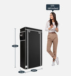 6 Rack Collapsible Wardrobe Cabinet & Shoe Rack – Compact Storage Organizer