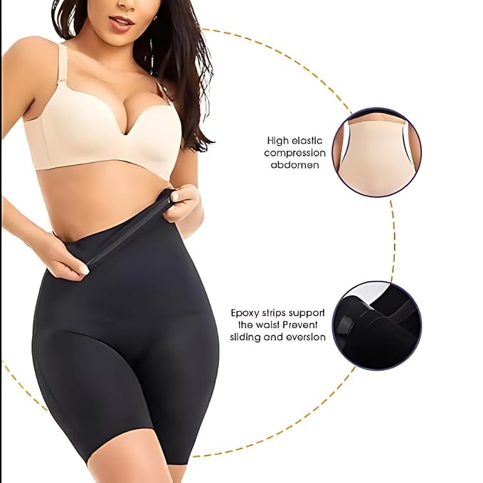 4-in-1 Slim Shapewear for Tummy, Back, Hips &amp; Thighs – Seamless Black