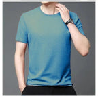 Polyester Stretchable Solid Half Sleeves Mens Round Neck T-Shirt Pack Of 4