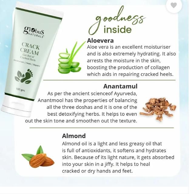 Globus Naturals Crack Cream (Pack of 2 × 100 gm – Total 200 gm)