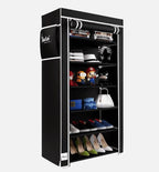 6 Rack Collapsible Wardrobe Cabinet & Shoe Rack – Compact Storage Organizer
